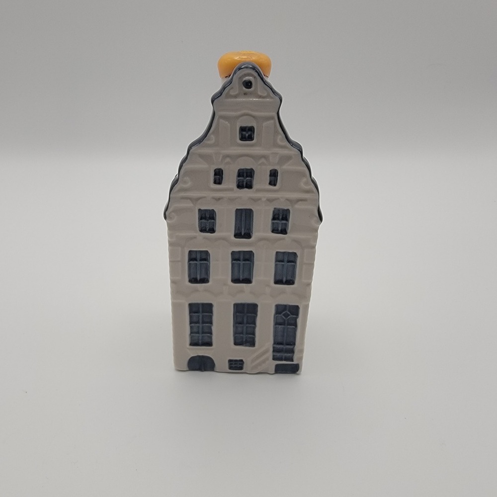 KLM Bols Delft Blue House No 53 Amsterdam Miniature Bottle Empty 2009 Ceramic